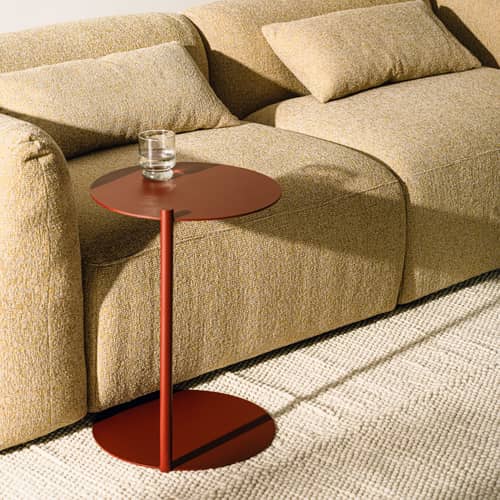 Table d\'appoint Ande métal rouge / Ø 40 x H 55 cm - NOO.MA - Rouge brun - Acier recyclé