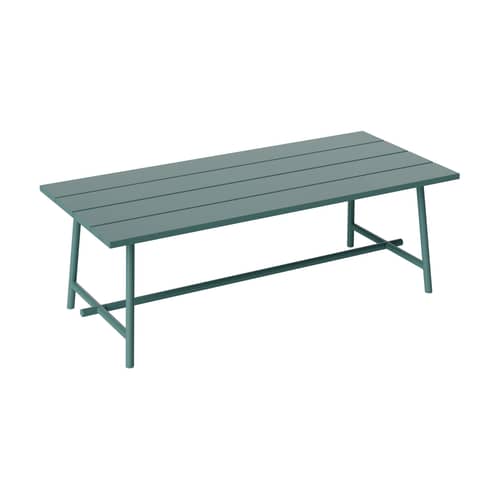 Tavolo rettangolare Fred\'s metallo verde / 220 x 100 cm - da 6 a 8 persone - Fatboy - Salvia scuro - Alluminio