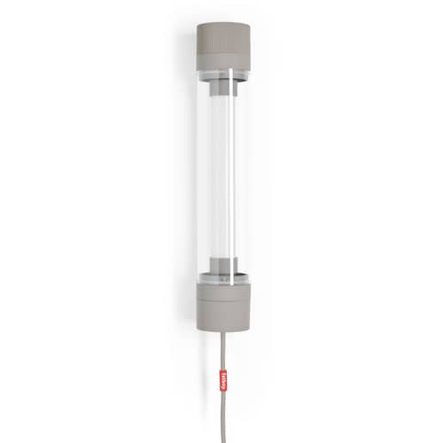 Pendelleuchte Tjoep Small plastikmaterial grau / LED-Wandleuchte - L 50 cm - Drehbar - Fatboy - Hellgrau - Kautschuk, Polykarbonat