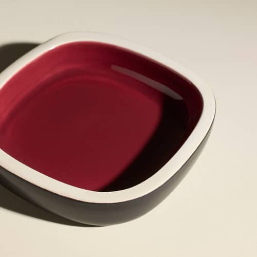 Vide-poche Sicilia céramique rouge / 18 x 18 cm - Fait main en France - Maison Sarah Lavoine - Aubépine - Grès émaillé