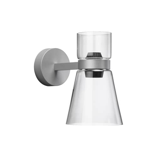 Wandleuchte Nocturne - Cone glas silber / LED - schwenkbar - Flos - Silber - Aluminium, Geblasenes Borosilikatglas