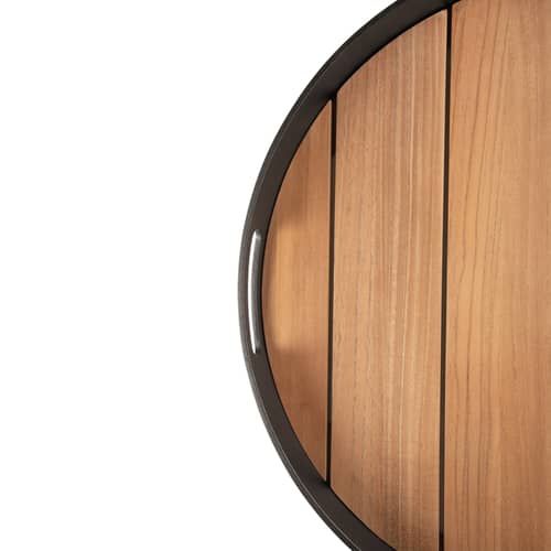 Accessoire / Plateau amovible pour table d\'appoint Core Small - Ø 48 cm - Ethnicraft - Ø 48 cm / Teck - Aluminium thermolaqué, Teck