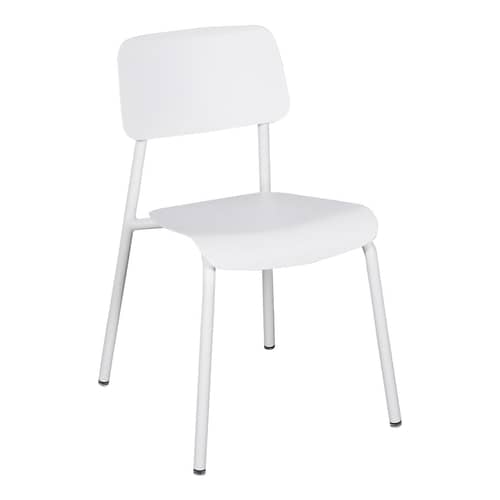 Chaise empilable Studie métal blanc / Aluminium - Fermob - Blanc coton - Aluminium