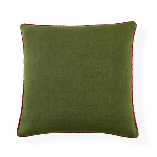 Coussin Pompidou Plus vert / 45 x 45 cm - Jonathan Adler - Vert Olive -  Duvet,  Plumes, Lin
