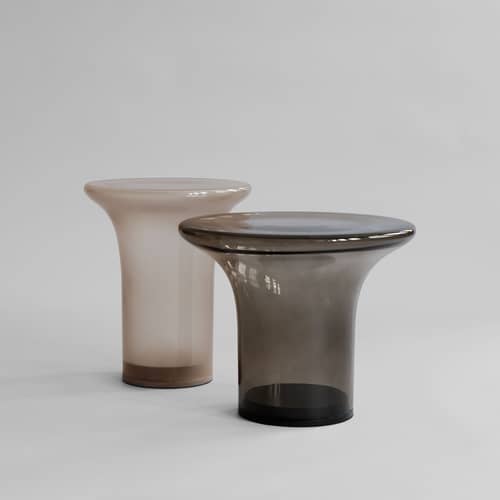 Trumpet Tall End table glass grey / Ø 35 x H 40 cm - 101 COPENHAGEN - Desert Smoke - Mouth blown glass