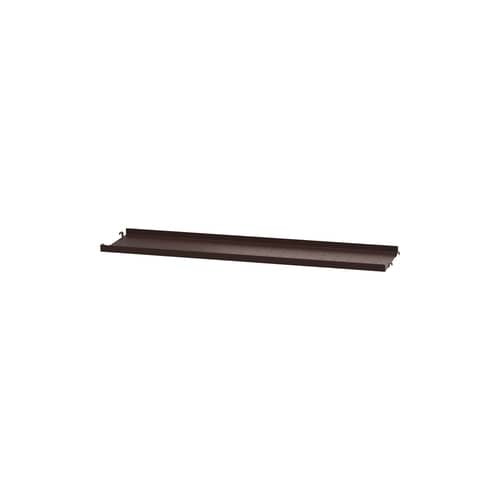 Étagère métal perforé / Rebord bas - L 78 x P 20 cm - String Furniture - Marron foncé - Acier thermolaqué