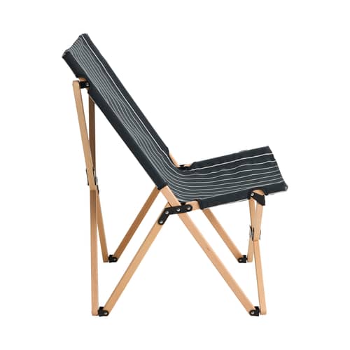 Fauteuil pliant Outdoor Market tissu noir / Jasper Morrison - Hay - Noir - Hêtre certifié FSC, Tissu polyester recyclé
