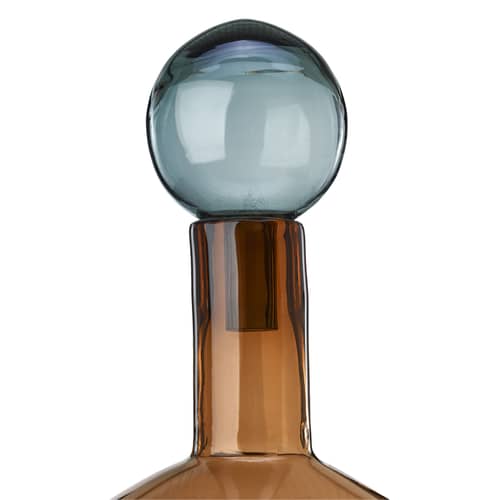 Karaffe Bubbles & Bottles XXL glas blau braun / Glas - 4er-Set - H 87 cm - POLSPOTTEN - Blau, Bernstein, braun - Glas