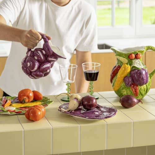 Karaffe Legume Onion keramik violett / 1 Liter - & klevering - Onion - Dolomit-Keramik
