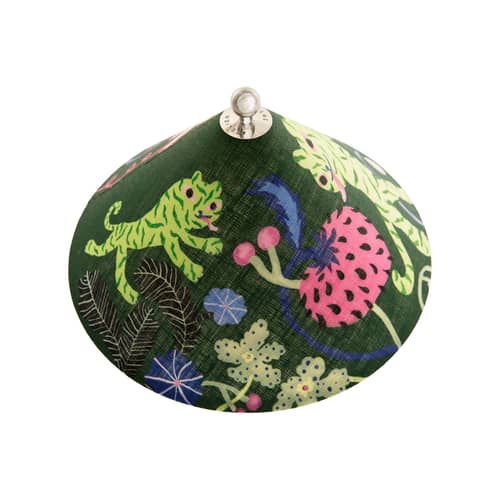 Lampada senza fili ricaricabile Loulou LED tessuto verde - CRÈME ATELIER - Giardino di mezzanotte - Lino, PLA riciclato
