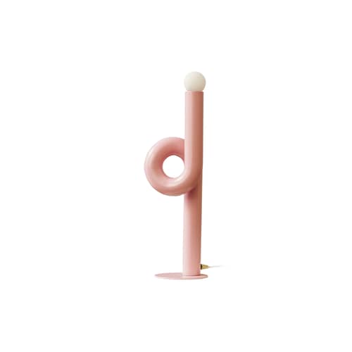 Lampe de table Mini Petite Modulation métal rose / H 45 cm - Exclusivité Made In Design / Seconde vie - Axel Chay - Rose - Acier laqué, Verre