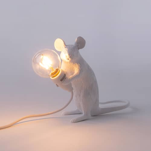 Lampe de table Mouse Sitting #2/ Souris assise plastique blanc - Seletti - Blanc - Résine