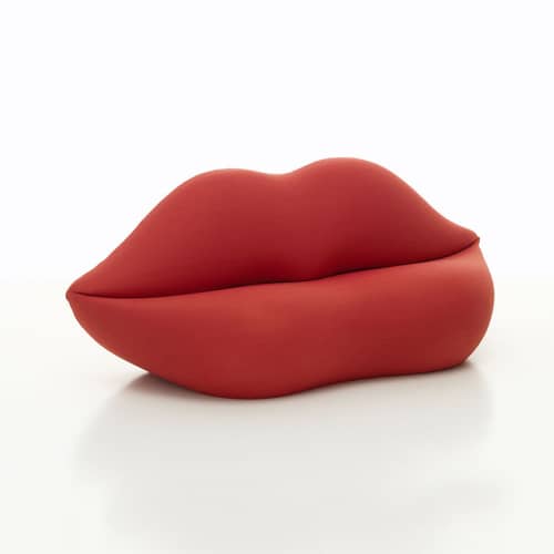 Miniatur Bocca textil rot / Studio 65 (1970) - Vitra - Bocca - Gewebe, Polyurethan-Schaum