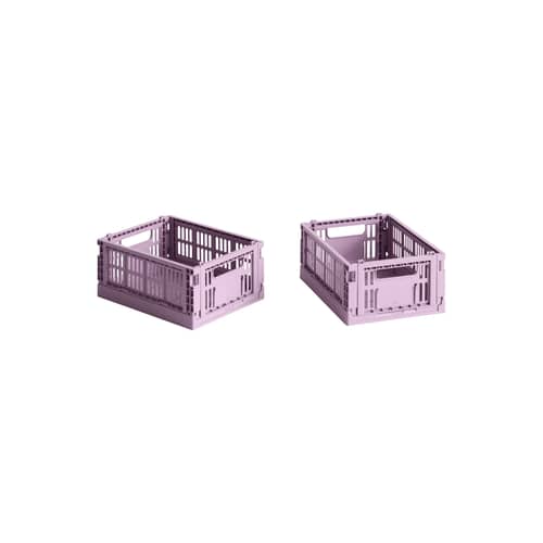 Lot de 2 paniers Colour Crate MINI plastique rose / 17 x 13 cm - Recyclé - Hay - Rose Dusty - Polypropylène recyclé