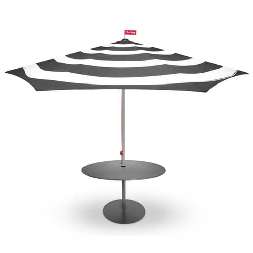 Parasol Stripesol métal tissu gris / Ø 350 cm - Fatboy - Gris anthracite - Aluminium, Polyester