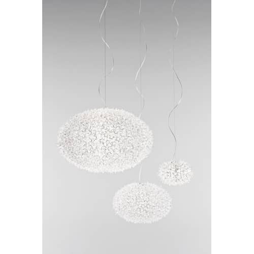 Big Bloom Pendant plastic material transparent Extra-large version - Elliptical - Ø 80 cm x H 51,5 cm - Kartell - Transparent crystal - Polycarbonate