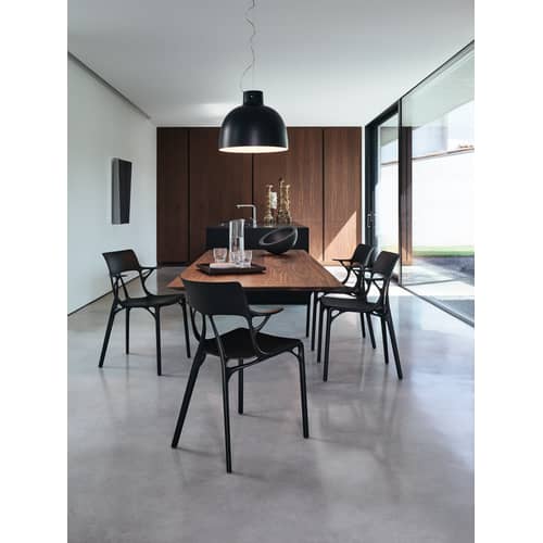 Poltrona A.I materiale plastico metallo metallizzata / Concepito da una intelligenza artificiale - 100% riciclato - Kartell - Bronzo - Tecnopolimero termoplastico riciclato