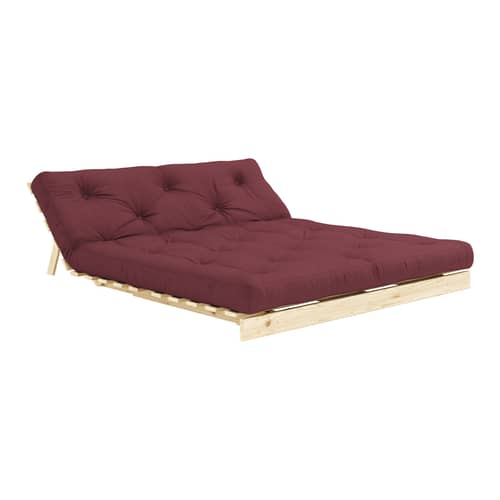 Canapé convertible Roots / L 160 cm - 3 positions / Structure pin clair - KARUP DESIGN - Bordeaux 710 / Pin clair - Fibres recyclées mélangées, Mousse, Pin massif certifié FSC, Tissu