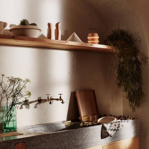 Salatschüssel Erena keramik beige / Ø 31.5 x H 12 cm - Ferm Living - Creme - Sandstein
