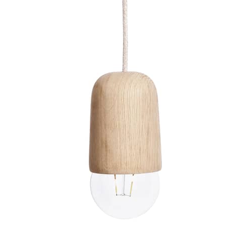 Sospensione Luce Medium legno naturale / Ø 10 x H 18 cm - Hartô - Frassino naturale - Frassino massello