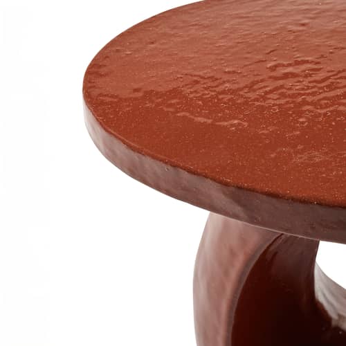 Table d\'appoint Amé 10 céramique orange / 52 x 37 x H 45 cm - Serax - Rouille - Grès émaillé