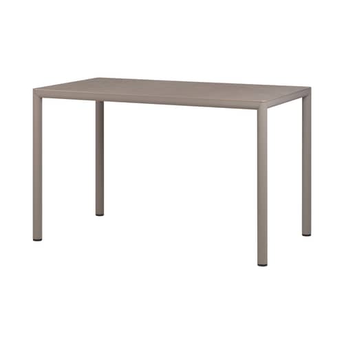 Table rectangulaire Piave beige / 120 x 70 cm - Stratifié texturé - NARDI - Taupe - Aluminium, Stratifié HPL