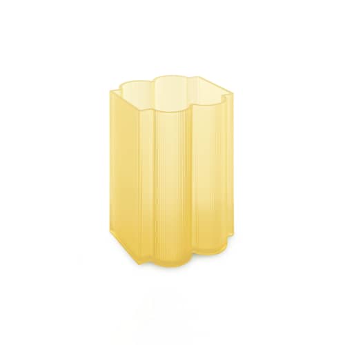 Okra Vase plastic material yellow / H 24 cm - Recycled / Patricia Urquiola, 2023 - Kartell - Yellow - Recycled PMMA