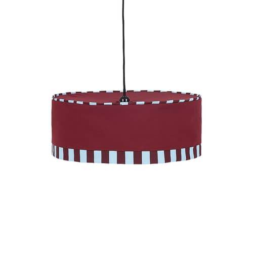 Abat-jour Paul tissu rouge / Ø 50 x H 18 cm - NOBODINOZ - Rouge brûlé - Coton