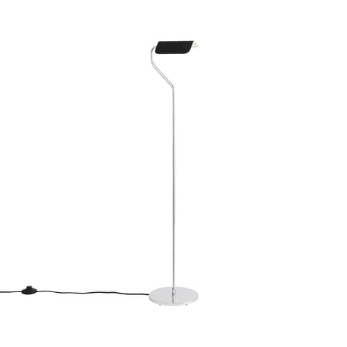 Lampadaire Apex / Liseuse orientable - H 110 cm - Hay - Noir - Acier chromé, Acier peint