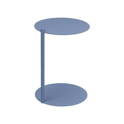 Beistelltisch Ande metall blau / Ø 40 x H 55 cm - NOO.MA - Frostblau - Recycelter Stahl