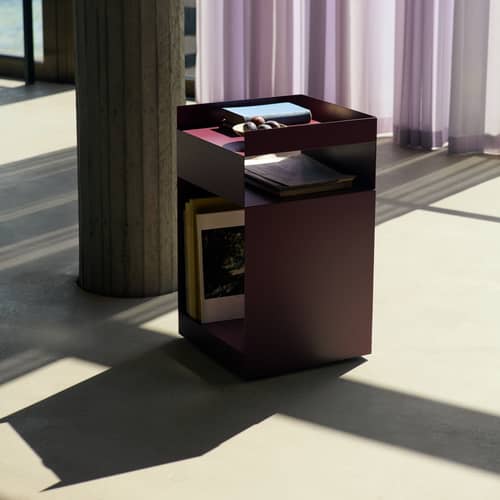 Caisson à roulettes Rotate SC73 métal violet / 35 x 35 x H 59 cm - &tradition - Prune foncé - Acier