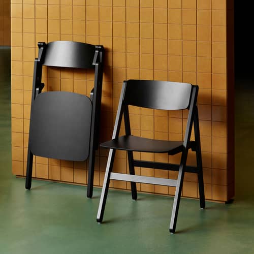 Chaise pliante Backflip bois noir - Hay - Anthracite - Contreplaqué de hêtre moulé, Hêtre massif