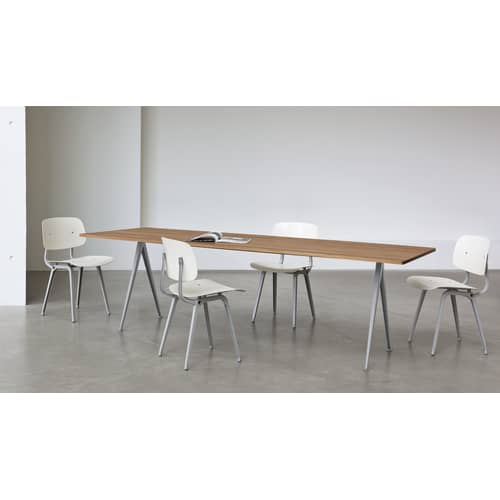 Chaise Revolt plastique blanc beige / Réédition 1950\' - Hay - Blanc Riz / Pieds beiges - ABS recyclé, Acier thermolaqué