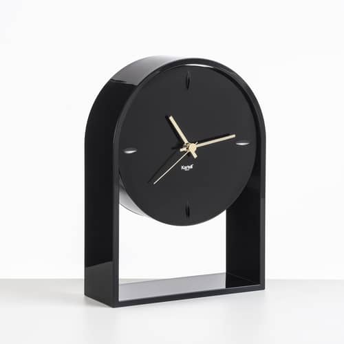 L\'Air du temps Desk clock plastic material black / H 30 cm - Kartell - Black / Black - Thermoplastic technopolymer