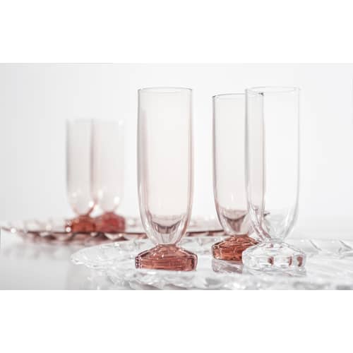 Flûte à champagne Jellies Family plastique bleu / H 17 cm - Kartell - Bleu ciel - PMMA