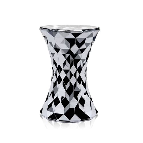 Hocker Stone plastikmaterial grau silber metall / metallic - Kartell - Chrom-glänzend - PMMA