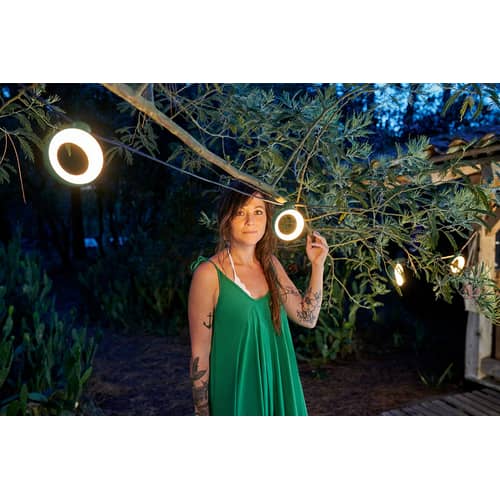 Guirlande lumineuse extérieur Hoopik LED bleu / 12 mètres / Bluetooth - Fermob - Bleu acapulco - ABS, Polycarbonate