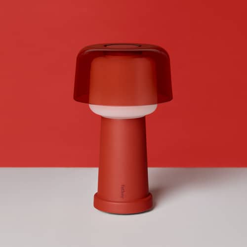 Lampe extérieur sans fil rechargeable Revolve LED rouge - Fatboy - Cayenne - Aluminium, Polycarbonate
