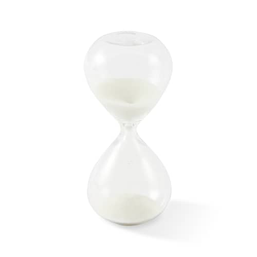 Sablier Ball XXS blanc /  30 sec. - H 8,5 cm - Pols Potten - Blanc - Sable teinté, Verre