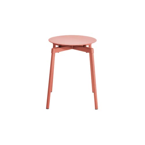 Sgabello Fromme metallo rosa arancione / Alluminio - Petite Friture - Corallo - Alluminio