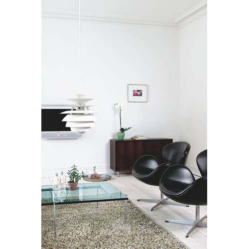 Suspension PH Snowball métal blanc / Poul Henningsen, 1924 - Ø 40 cm x H 39 cm - Louis Poulsen - Blanc - Aluminium