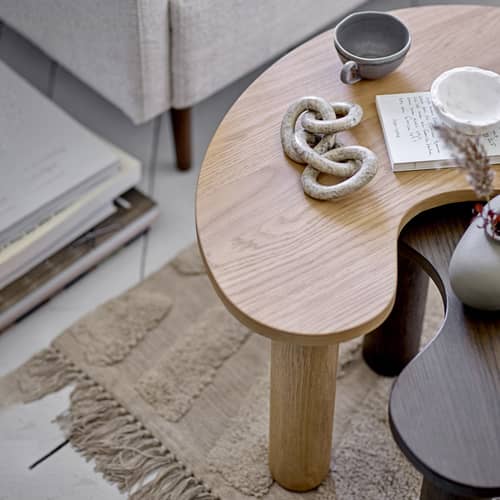 Table basse Luppa bois naturel / 65 x 44 x H 40 cm - Hévéa - Bloomingville - 65 x 44 x H 40 cm / Bois clair - Bois d\'hévéa
