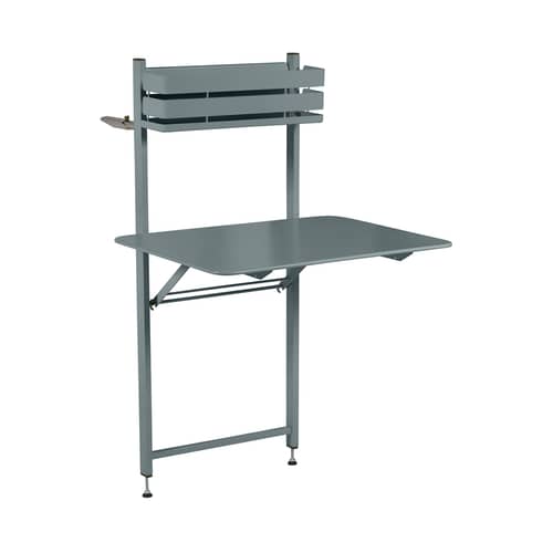 Table De Balcon Pliable BAKAJI – Table Rabattable Pour Garde-Corps, Métal & Plastique, Résistante Aux Intempéries