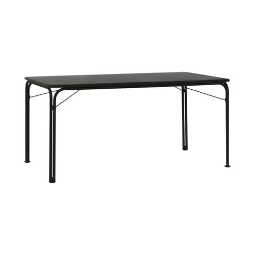 Table rectangulaire Thorvald SC113 métal noir / 160 x 90 cm - 6 places - &tradition - Noir chaud - Acier thermolaqué