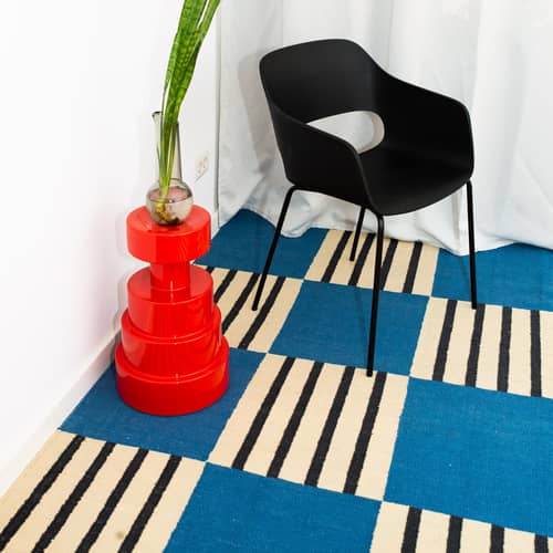 Teppich Blue Paradoxe textil blau / 210 x 140 cm - Wolle - COLORTHERAPIS - Blau - Wolle