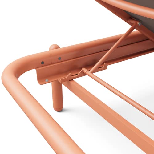 Transat inclinable Sunbun / Matelas inclus - Fatboy - Structure terracotta / Coussin Sahara - Aluminium thermolaqué, Mousse, Tissu oléfine, Toile