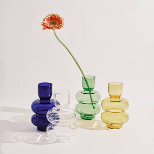 Vase Bubble glas grün / H 15 cm - Serax - Grün - Borosilikatglas