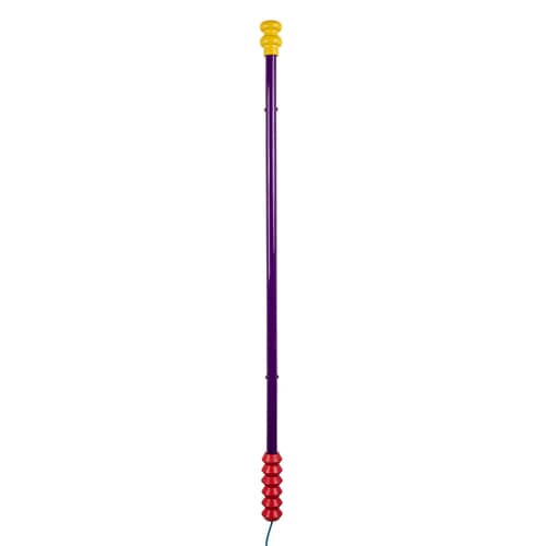 Applique avec prise Superlinea LED / L 134,5 cm - Seletti - Rose / Embouts jaune & rouge - Bois, Plastique, Verre