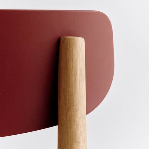 Chaise Pack 10 rouge / Polypropylène recyclé - Hay - Rouge / Chêne huilé - Chêne massif huilé, Fibre de bois, Polypropylène recyclé