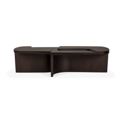 Brutalist Coffee table wood brown / 143 x 75 x H 37 cm - Ethnicraft - Rose brown mahogany Pink - Stained solid mahogany